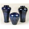 Image 1 : THREE COBALT BLUE ART GLASS VASES