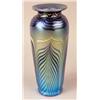 Image 5 : THREE IRIDESCENT BLUE ART GLASS URN-FORM VASES