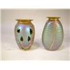 Image 1 : TWO AMBER COLORED GLASS VASES