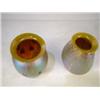 Image 4 : TWO AMBER COLORED GLASS VASES