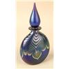 Image 3 : A GROUP OF TWO COBALT AND IRIDESCENT GLASS PERFUME BOTTLES