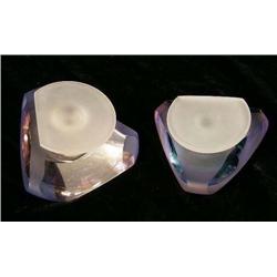 A GROUP OF TWO GLASS PERFUME BOTTLES