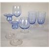 Image 3 : AN ASSEMBLED GROUP OF BLUE AND COLORLESS GLASS STEMWARE