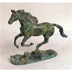 A BRONZE HORSE-FORM SCULPTURE