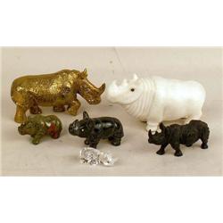 A GROUP OF ASSORTED RHINOCEROS FIGURINES