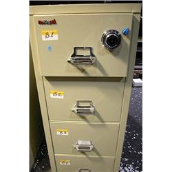A PAIR OF "FIRE KING" FIRE RETARDANT TALL FILING CABINETS
