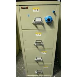 A PAIR OF "FIRE KING" FIRE RETARDANT TALL FILING CABINETS