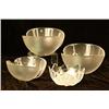 Image 1 : A GROUP OF FOUR FROSTED TO CLEAR  BOWLS