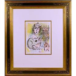 A FRAMED COLOR LITHOGRAPH