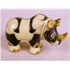 Image 3 : A GROUP OF ASSORTED POLYCHROME-DECORATED PARCEL-GILT PORCELAIN RHINOCEROS FIGURINES