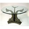 Image 1 : A REGENCY STYLE PATINATED BRONZE DOLPHIN BASE CENTER TABLE