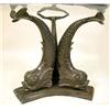 Image 2 : A REGENCY STYLE PATINATED BRONZE DOLPHIN BASE CENTER TABLE