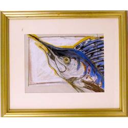 A FRAMED MIXED MEDIA