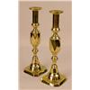 Image 4 : TWO PAIRS OF BRASS CANDLESTICKS