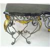 Image 2 : A BAROQUE STYLE BRASS-MOUNTED STEEL AND MARBLE VENEERED TOP SERPENTINE-FRONT CONSOLE