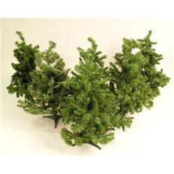 A GROUP OF SIX DECORATIVE ARTIFICIAL TREES