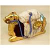 Image 4 : A GROUP OF THREE PAPER MACHE GILT AND JEWEL DECORATED CAMELS