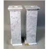Image 1 : TWO SIMILAR WHITE AND GREY VEINED MARBLE PEDESTALS