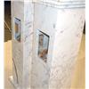 Image 3 : TWO SIMILAR WHITE AND GREY VEINED MARBLE PEDESTALS