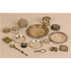 A GROUP OF STERLING SILVER SMALL BOXES