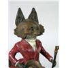 Image 2 : A PATINATED POLYCHROME DECORATED BRONZE FOX SCULPTURE
