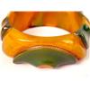 Image 3 : A BAKELITE GREEN AND AMBER BANGLE BRACELET