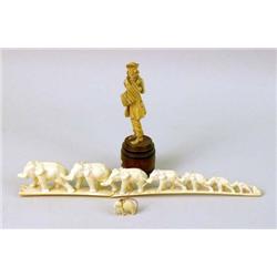 A GROUP OF BONE TABLE ARTICLES