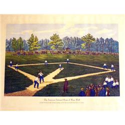 AN UNFRAMED POLYCHROME AQUATINT PRINT