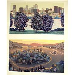 TWO UNFRAMED POLYCHROME PRINTS