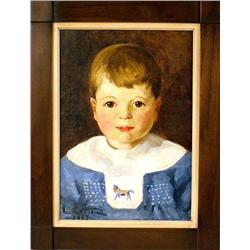 A FRAMED OIL ON BOARD