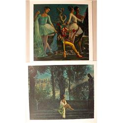 TWO UNFRAMED POLYCHROME PRINTS