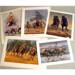 AN UNFRAMED POLYCHROME PRINT