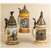 Image 1 : A GROUP OF THREE GLAZED CERAMIC BEER STEIN