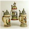 Image 1 : A GROUP OF THREE GLAZED CERAMIC BEER STEIN