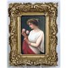 Image 1 : A FRAMED HAND-PAINTED PORCELAIN PLAQUE