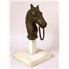 Image 1 : A BLACK CAST IRON HORSE HEAD FORM HITCHING POST FIGURE