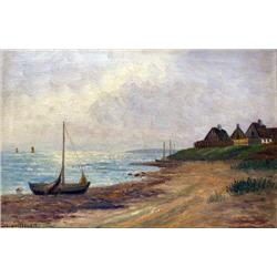 A FRAMED OIL ON CANVAS