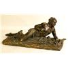 Image 1 : A CAST BRONZE SCULPTURE OF A RECUMBENT NATIVE AMERICAN