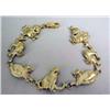 Image 2 : A 14K BRUSHED AND POLISHED YELLOW GOLD CAT-FORM LINK BRACELET