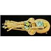 Image 1 : A PIERRE LORION, PARIS SYLVIA KARELS ART JEWELRY GOLD METAL APATITE AND PERIDOT BROOCH PENDANT
