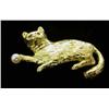 Image 1 : A 14K YELLOW GOLD CAT FORM BROOCH