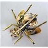 Image 2 : A 14K YELLOW GOLD PEARL AND RUBY BEE FORM BROOCH