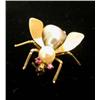 Image 3 : A 14K YELLOW GOLD PEARL AND RUBY BEE FORM BROOCH
