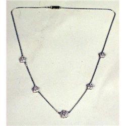 A 14K WHITE GOLD AND DIAMOND NECKLACE