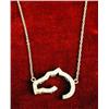 Image 1 : A 14K WHITE GOLD AND DIAMOND HORSE-HEAD NECKLACE