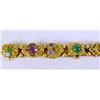 Image 4 : A 14K YELLOW GOLD AND HARDSTONE SLIDE FORM BRACELET