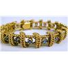 Image 2 : A 14K YELLOW GOLD AND SAPPHIRE ROPE-FORM LINK BRACELET