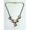 Image 1 : A 14K YELLOW GOLD SAPPHIRE AND PEARL LEAF-MOTIF TWISTED ROPE NECKLACE