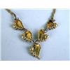 Image 4 : A 14K YELLOW GOLD SAPPHIRE AND PEARL LEAF-MOTIF TWISTED ROPE NECKLACE