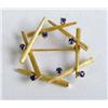 Image 2 : A 14K YELLOW GOLD AND SAPPHIRE MODERN ABSTRACT STAR BROOCH